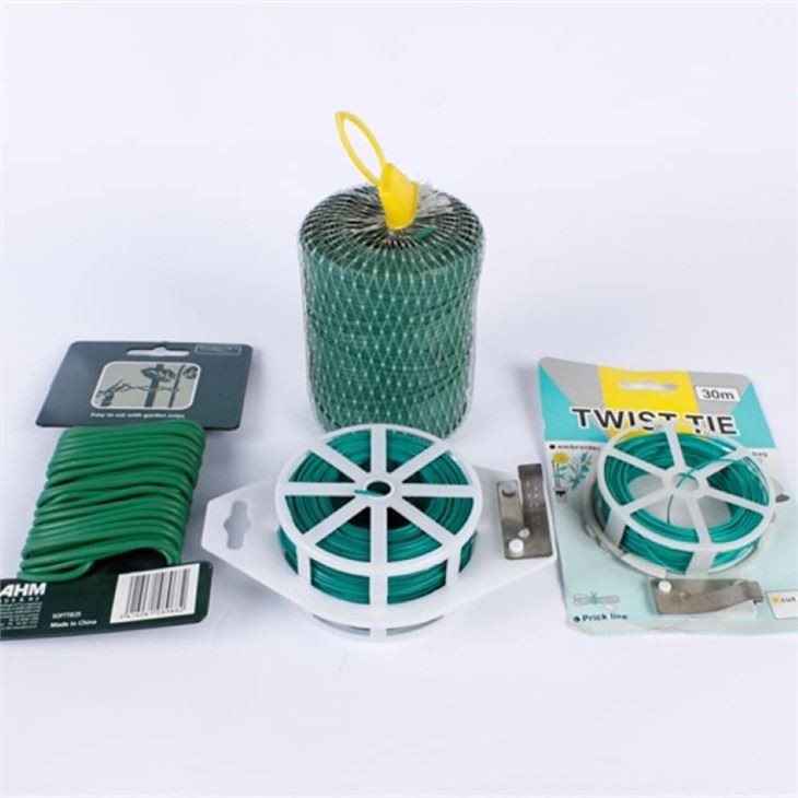 Green Pvc Plastic-coated Garden Branches Fixed And Tied With Wire
