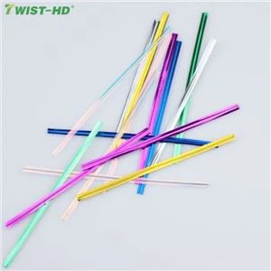 Konkurrenskraftigt pris 8 cm 10 cm Gyllene Pre-cut Metallic Brödpåse Twist Tie